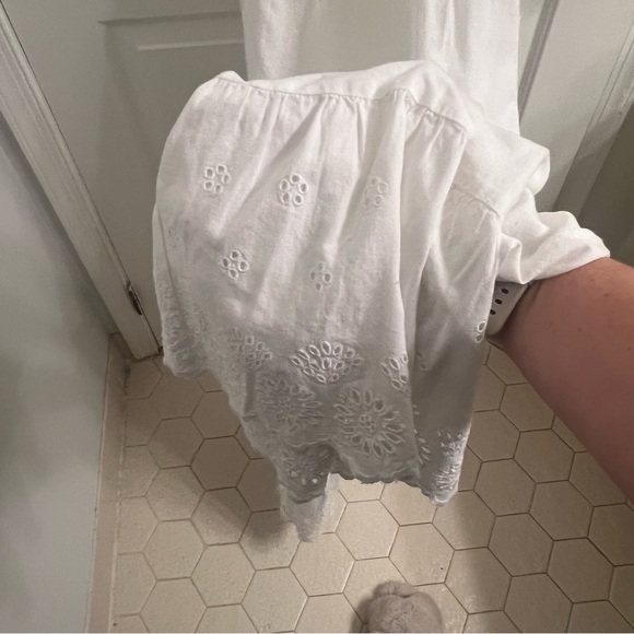 New! White Embroidered Halter Jumpsuit - Picture 4 of 6